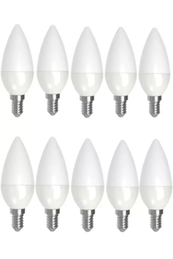 CATA 10 Adet 7w Günışığı Sarı Led Mum Avize Ampulü Buji Ampul E14 Ince Duylu Ct 4079 3200 Kelvin - 1