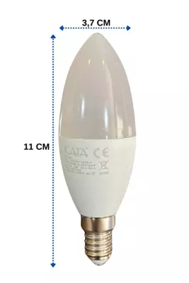 CATA 10 Adet 7w Günışığı Sarı Led Mum Avize Ampulü Buji Ampul E14 Ince Duylu Ct 4079 3200 Kelvin - 2