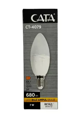 CATA 10 Adet 7w Günışığı Sarı Led Mum Avize Ampulü Buji Ampul E14 Ince Duylu Ct 4079 3200 Kelvin - 4
