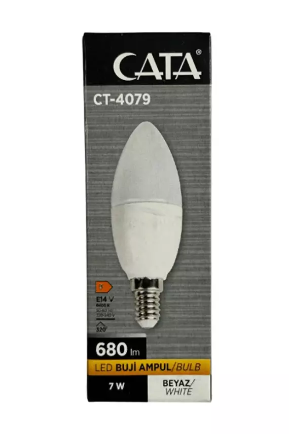 CATA 10 Adet 7w Günışığı Sarı Led Mum Avize Ampulü Buji Ampul E14 Ince Duylu Ct 4079 3200 Kelvin - 4
