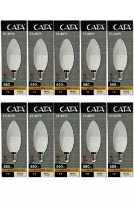 CATA 10 Adet 7w Günışığı Sarı Led Mum Avize Ampulü Buji Ampul E14 Ince Duylu Ct 4079 3200 Kelvin - 5