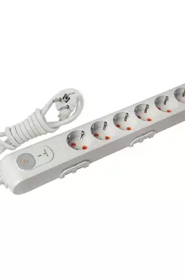 VİKO Beşli Çoklu Priz, Anahtarlı, Uzatma Kablosu, 5'li, 3m, Beyaz