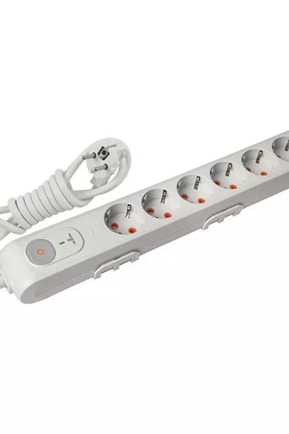 VİKO Beşli Çoklu Priz, Anahtarlı, Uzatma Kablosu, 5'li, 3m, Beyaz - 1