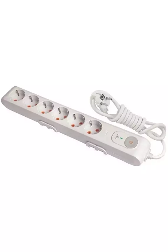 VİKO Beşli Çoklu Priz, Anahtarlı, Uzatma Kablosu, 5'li, 3m, Beyaz - 2