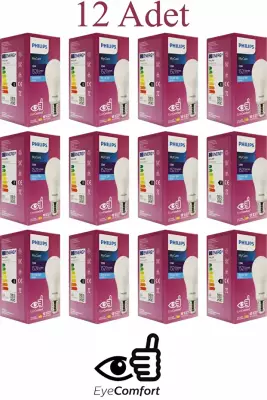 Philips 13W 1521 LÜMEN 12 ADET 6500K BEYAZ IŞIK TASARRUF LU LED AMPÜL MyCare EyeComfort