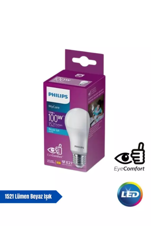 Philips Mycare Led Lamba 13w 6500k Beyaz Işık 1521 Lümen Yüksek Işık - 1