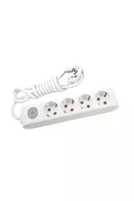 VİKO Multilet Kablolu Anahtarlı Topraklı 4lü Grup Priz Uzatma 2 Metre